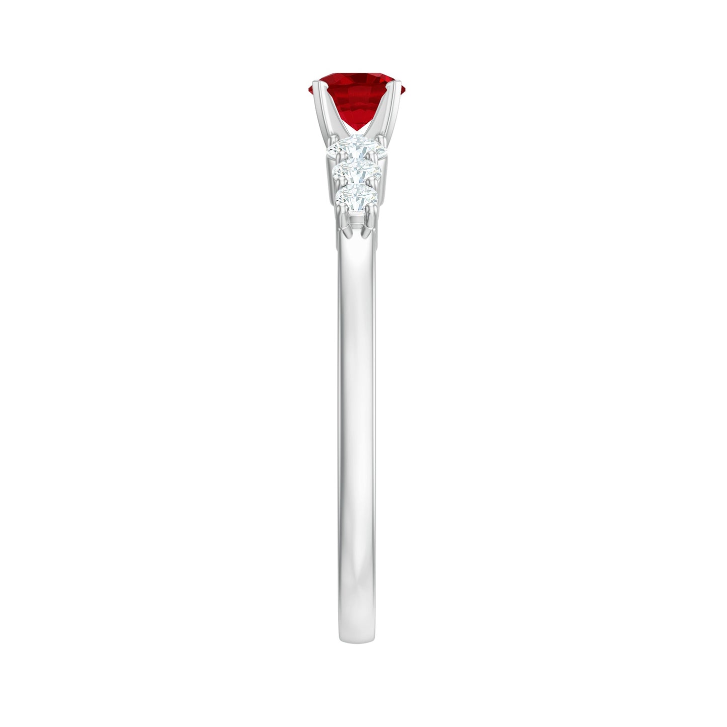 Graduated Style Lab Created Ruby and Diamond Promise Ring