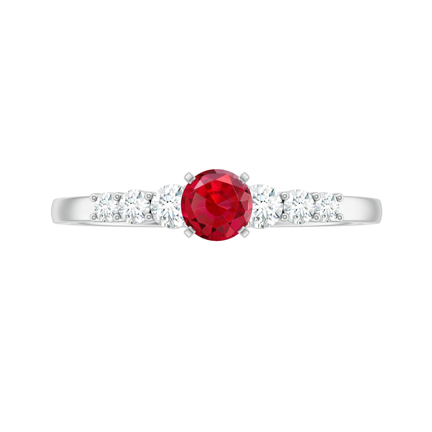 Graduated Style Lab Created Ruby and Diamond Promise Ring