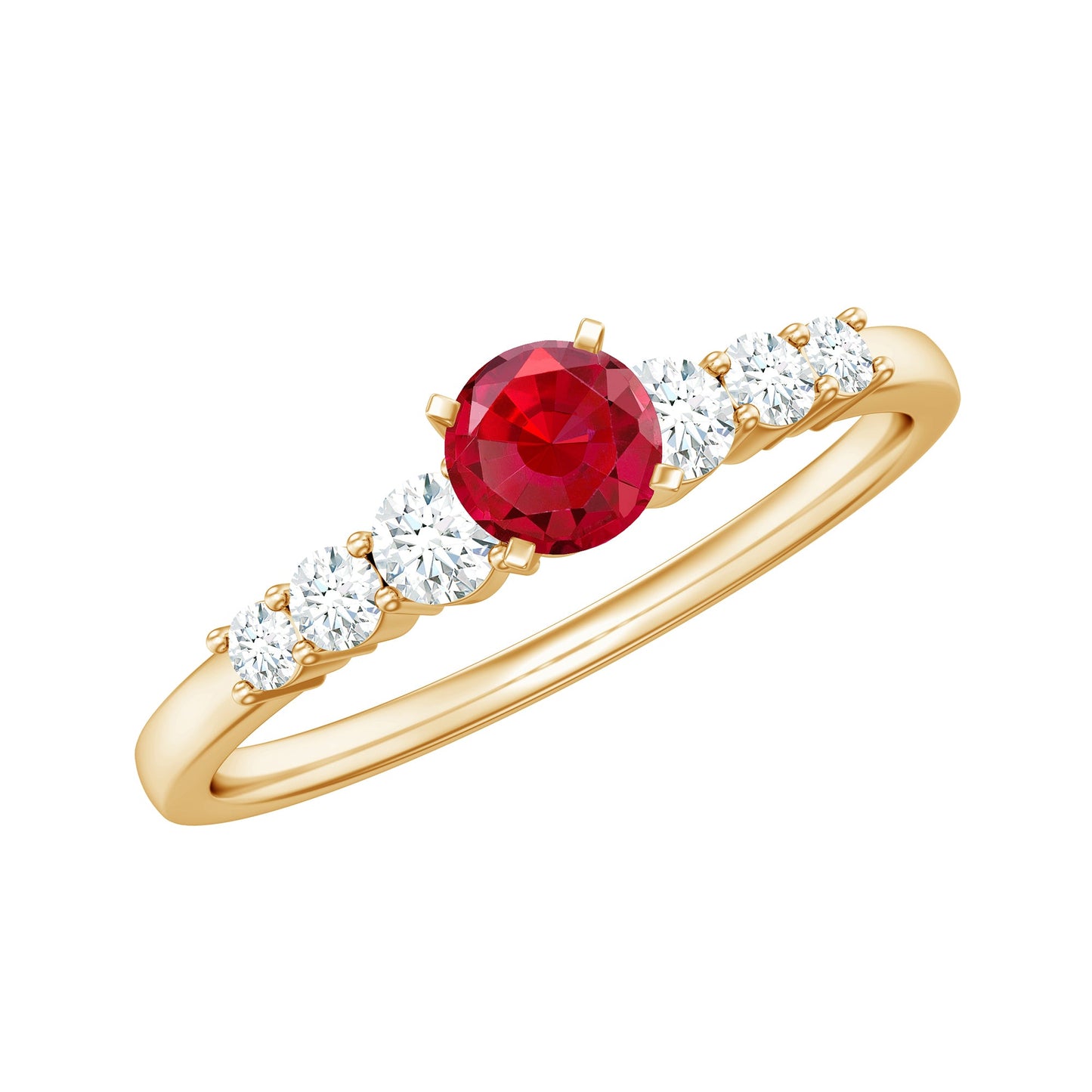 Graduated Style Lab Created Ruby and Diamond Promise Ring