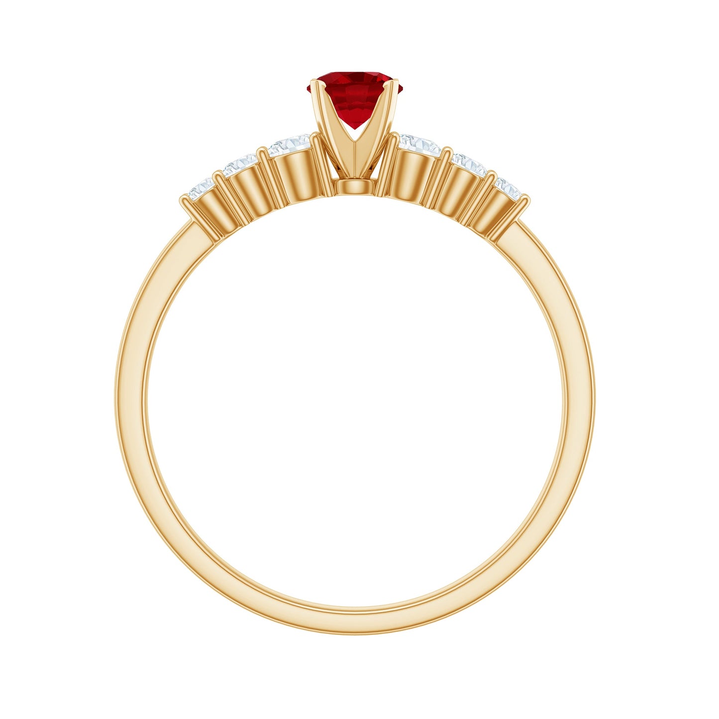 Graduated Style Lab Created Ruby and Diamond Promise Ring