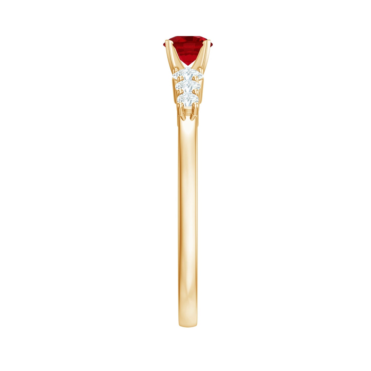 Graduated Style Lab Created Ruby and Diamond Promise Ring