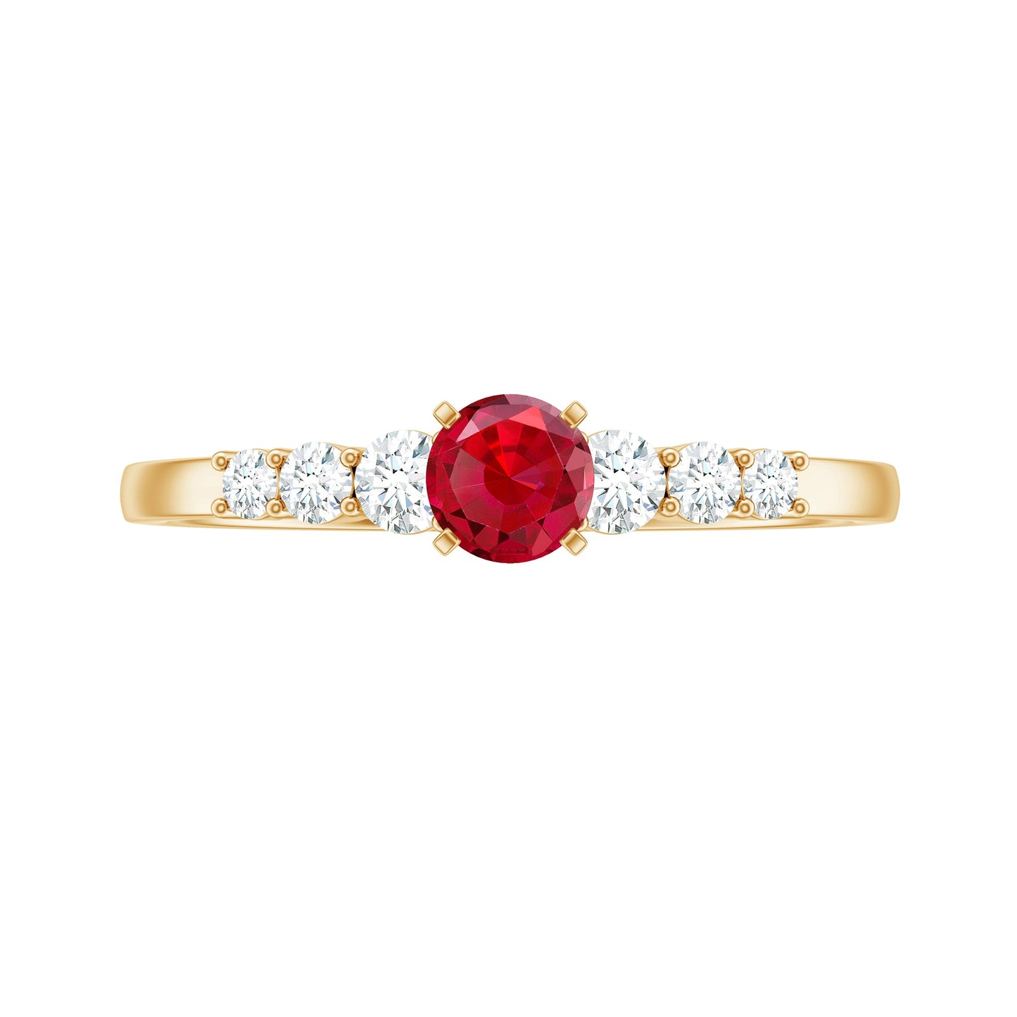 Graduated Style Lab Created Ruby and Diamond Promise Ring