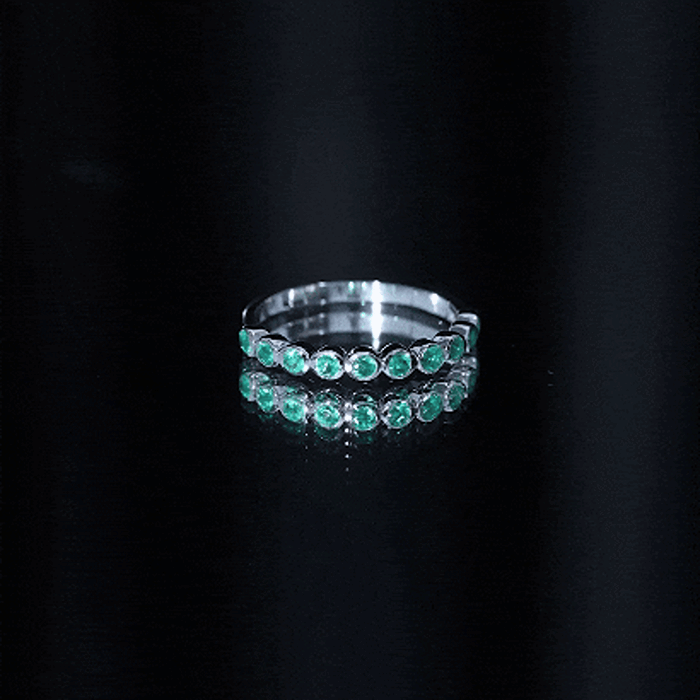 Certified Bezel Set Emerald Eternity Band Ring