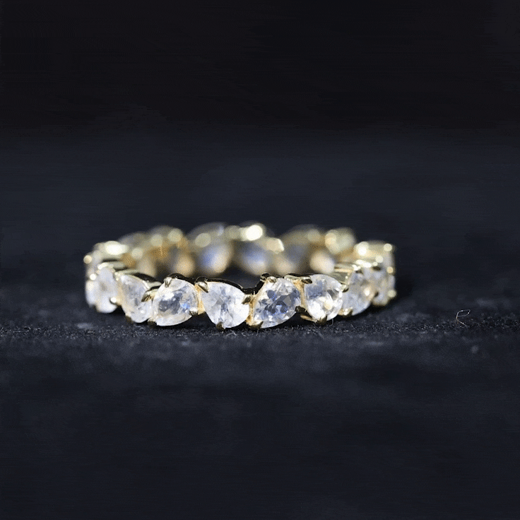 4.4 Carat Pear Cut Moonstone Eternity Band Ring