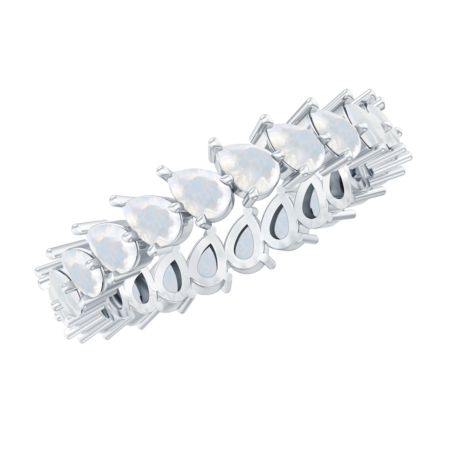 4.4 Carat Pear Cut Moonstone Eternity Band Ring