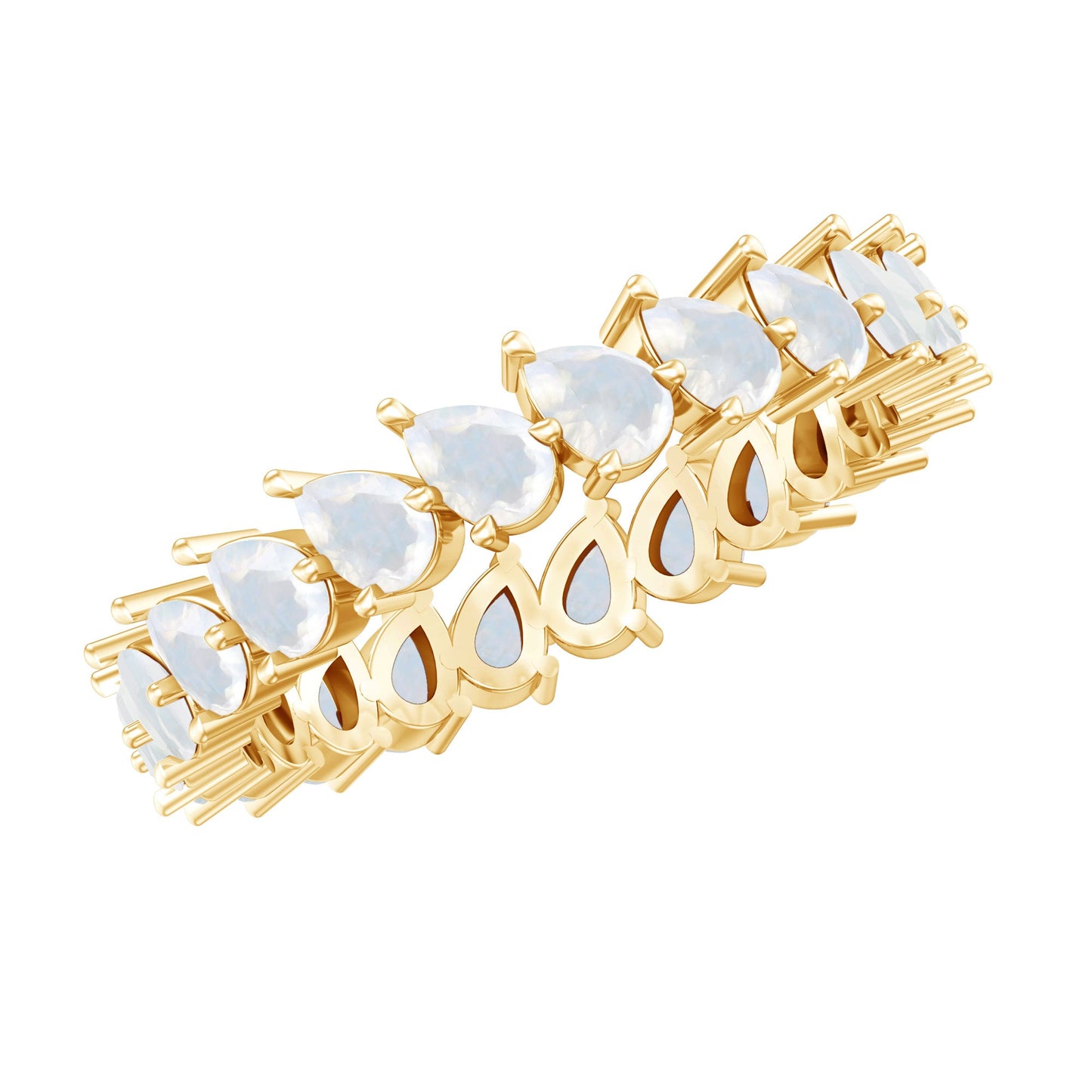 4.4 Carat Pear Cut Moonstone Eternity Band Ring