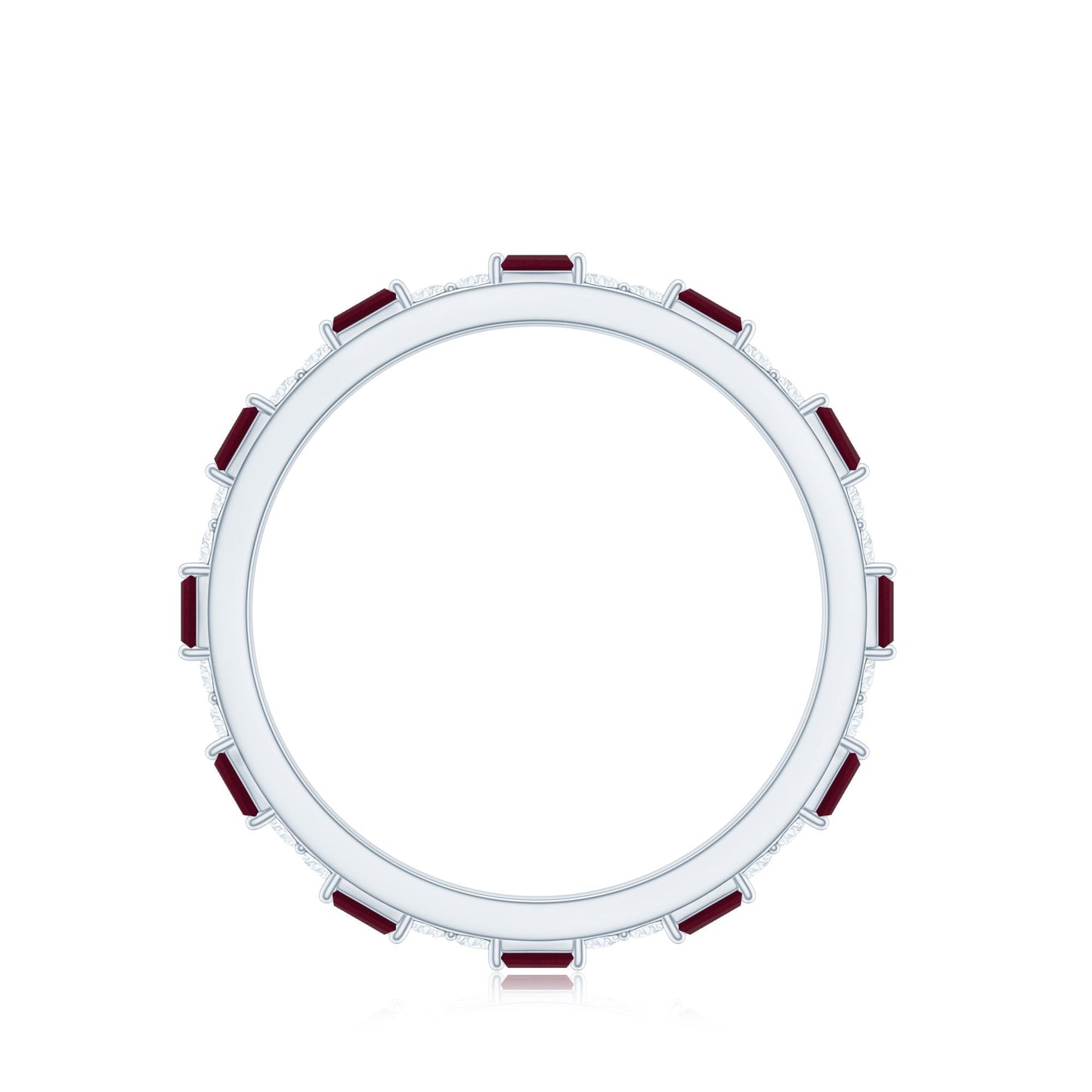 Genuine Baguette Ruby Diamond Eternity Ring for Women