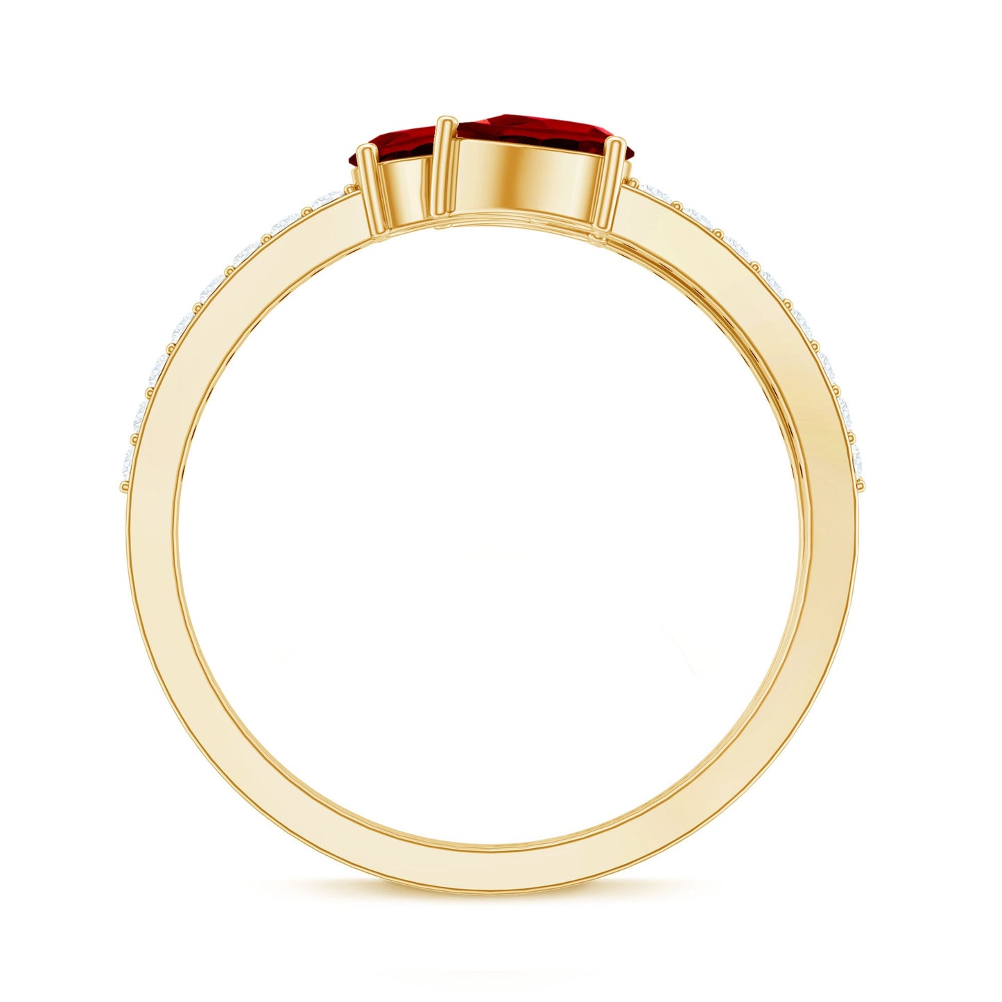 Pear Shaped Lab Grown Ruby 3 Stone Anniversary Ring