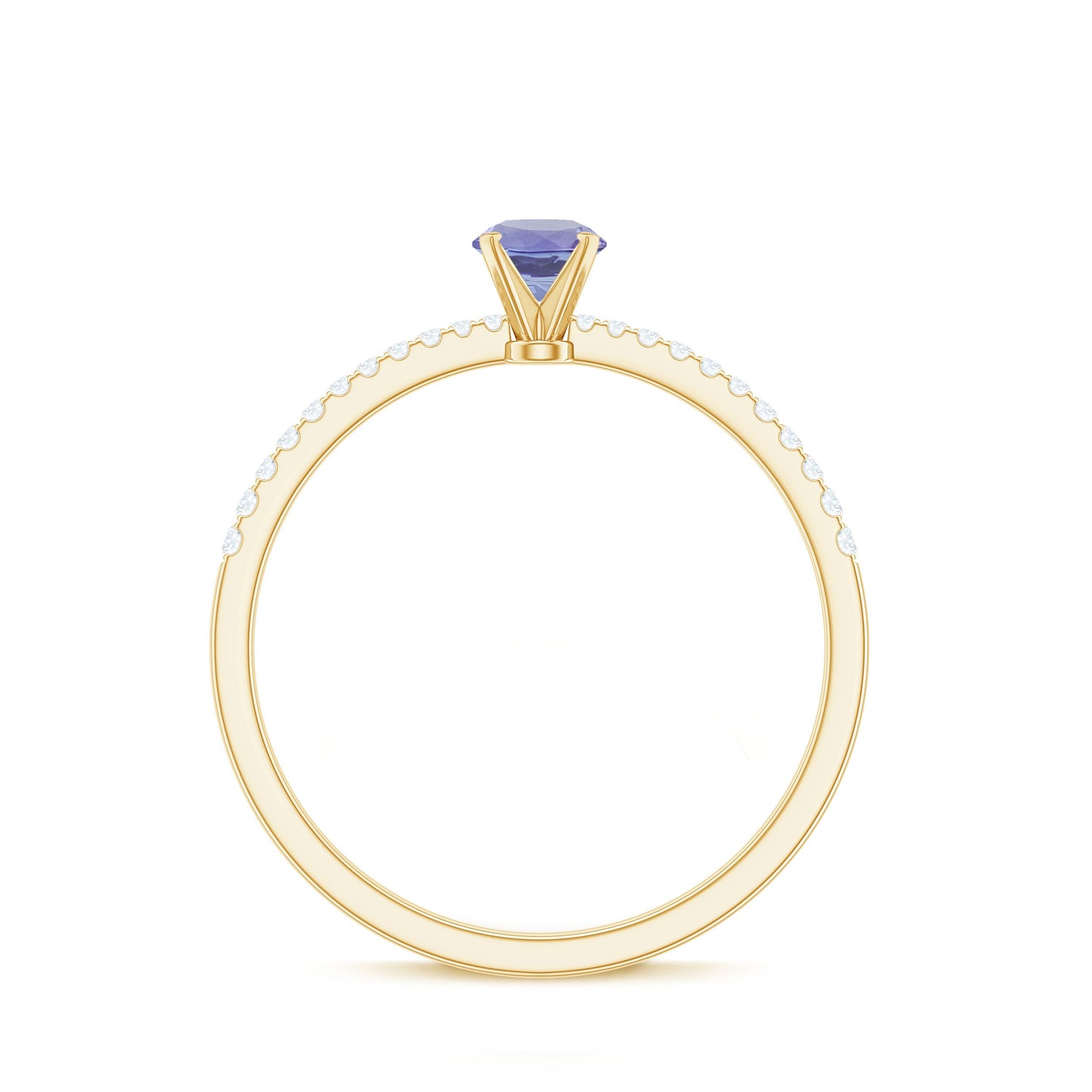 Minimal Tanzanite Diamond Promise Ring for Engagement