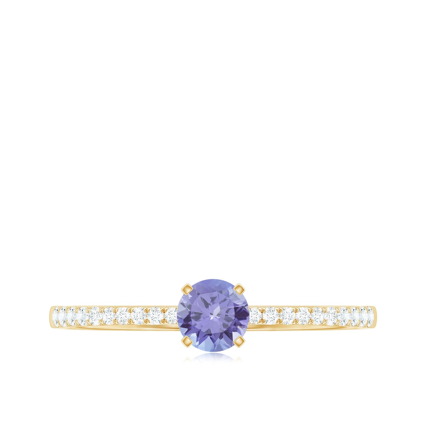 Minimal Tanzanite Diamond Promise Ring for Engagement