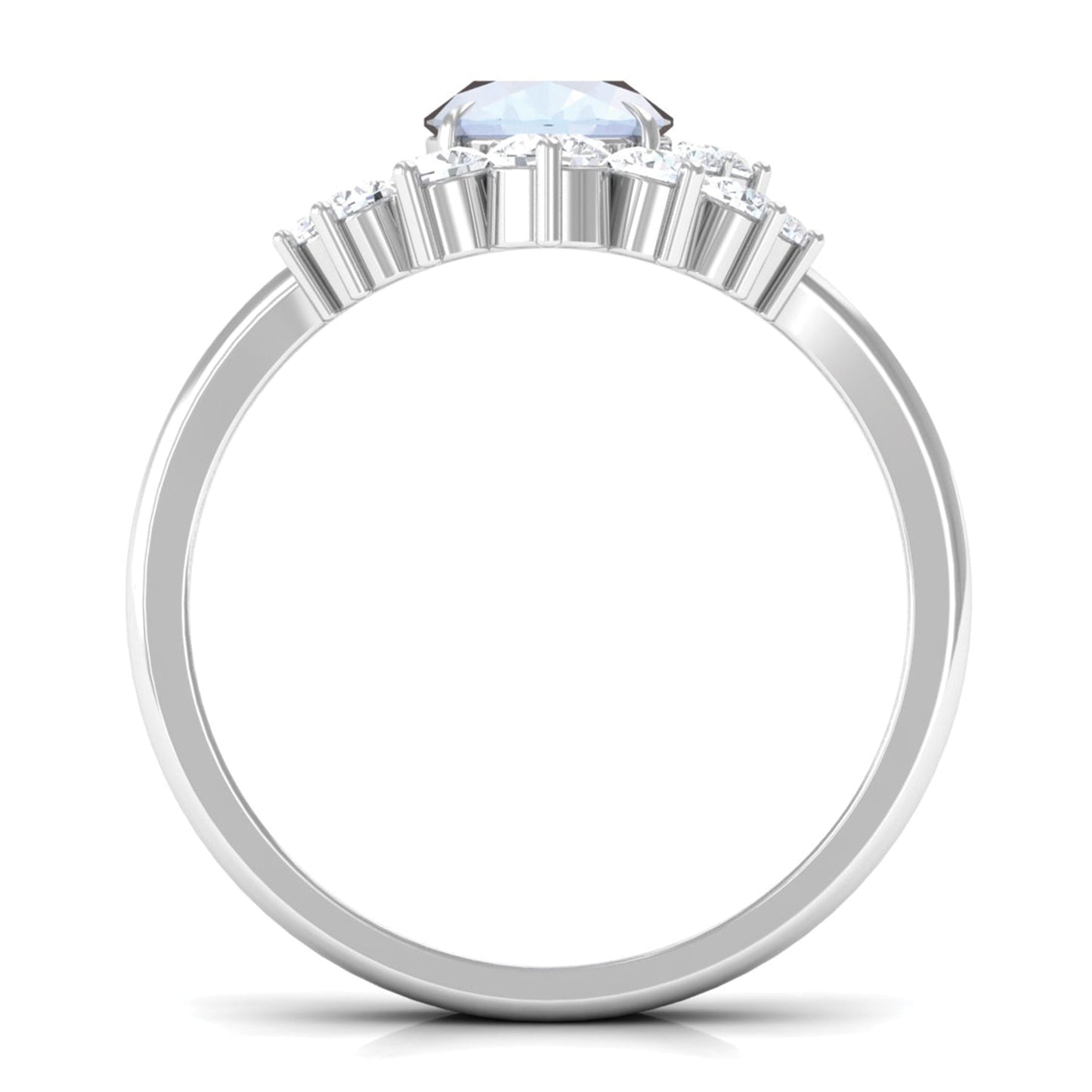 1.25 CT Moonstone and Diamond Engagement Enhancer Ring Set