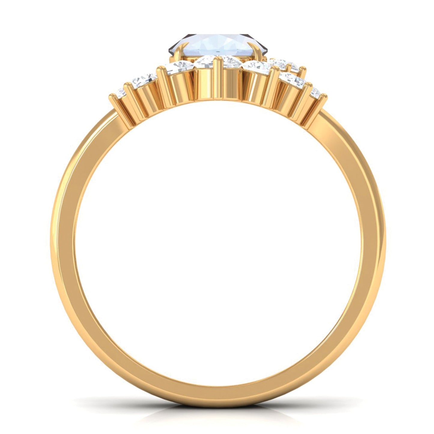1.25 CT Moonstone and Diamond Engagement Enhancer Ring Set