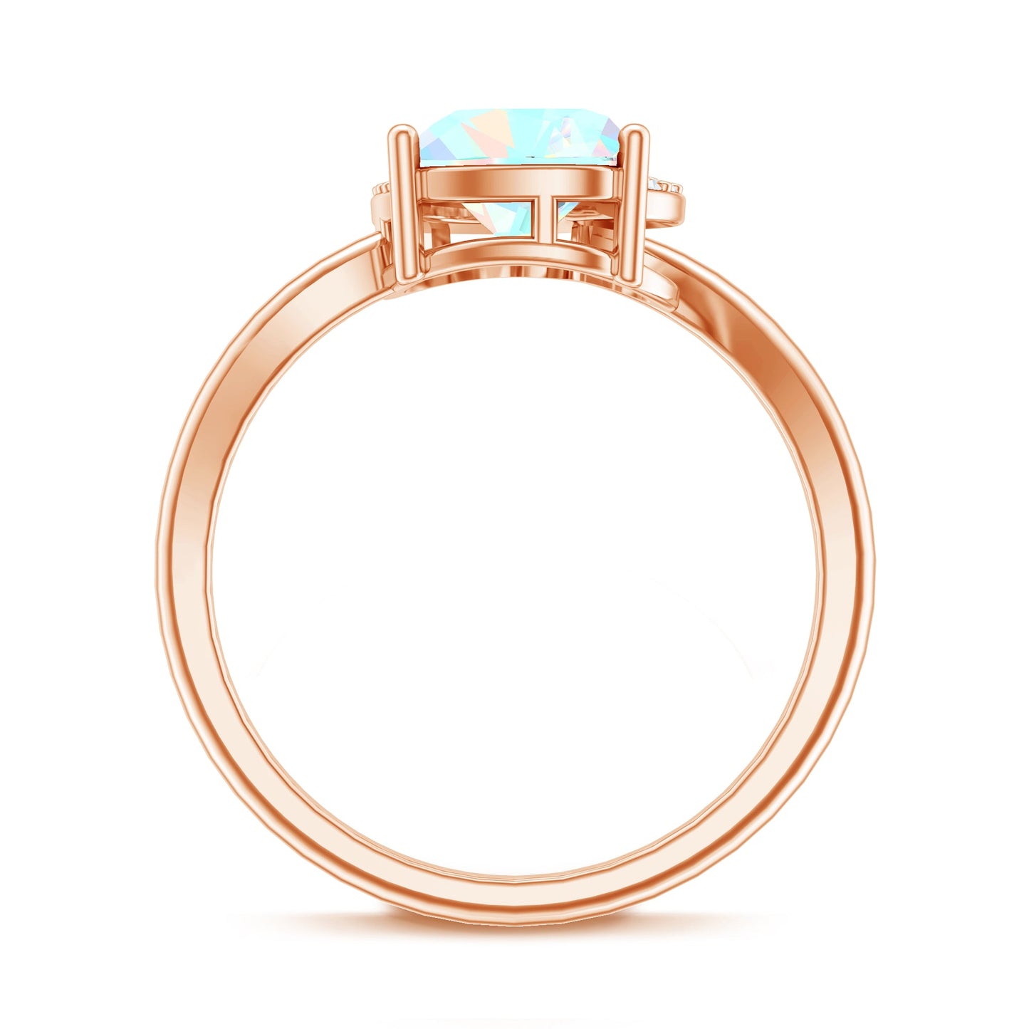 1/4 CT Ethiopian Opal Heart Promise Ring with Diamond