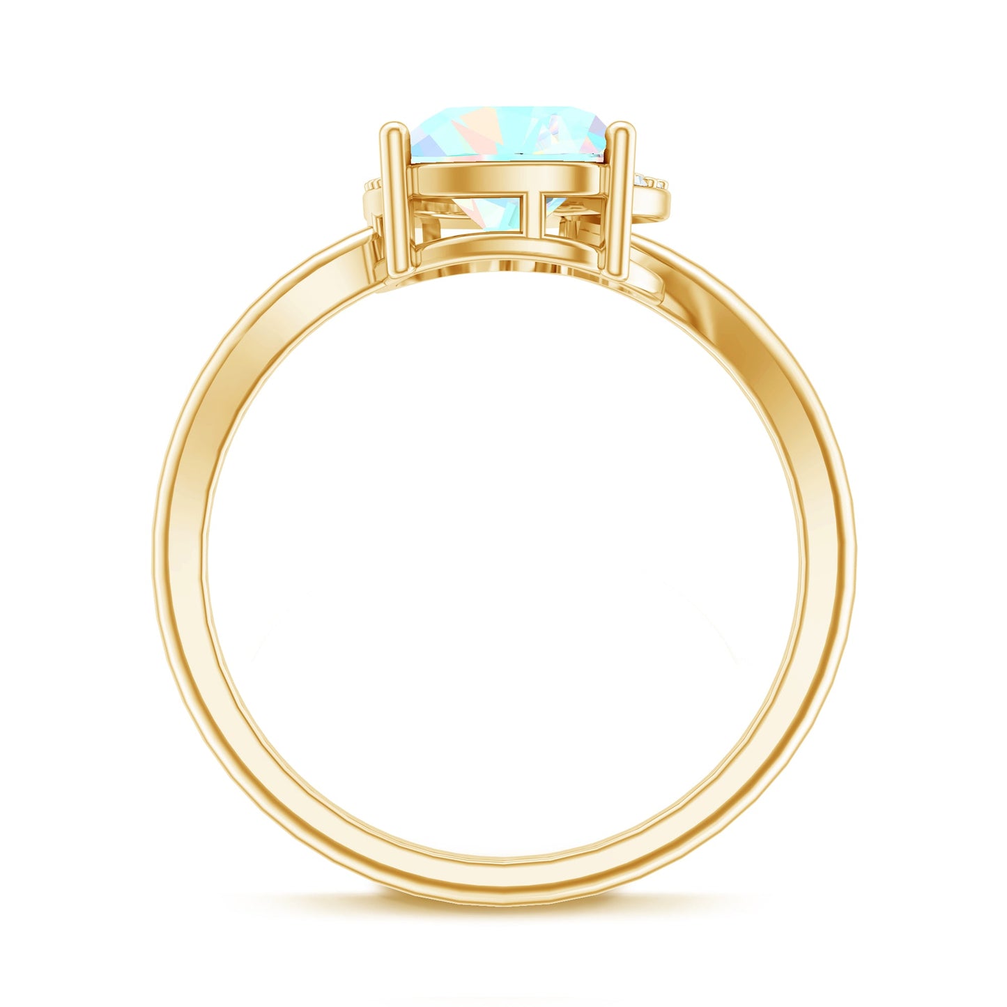 1/4 CT Ethiopian Opal Heart Promise Ring with Diamond