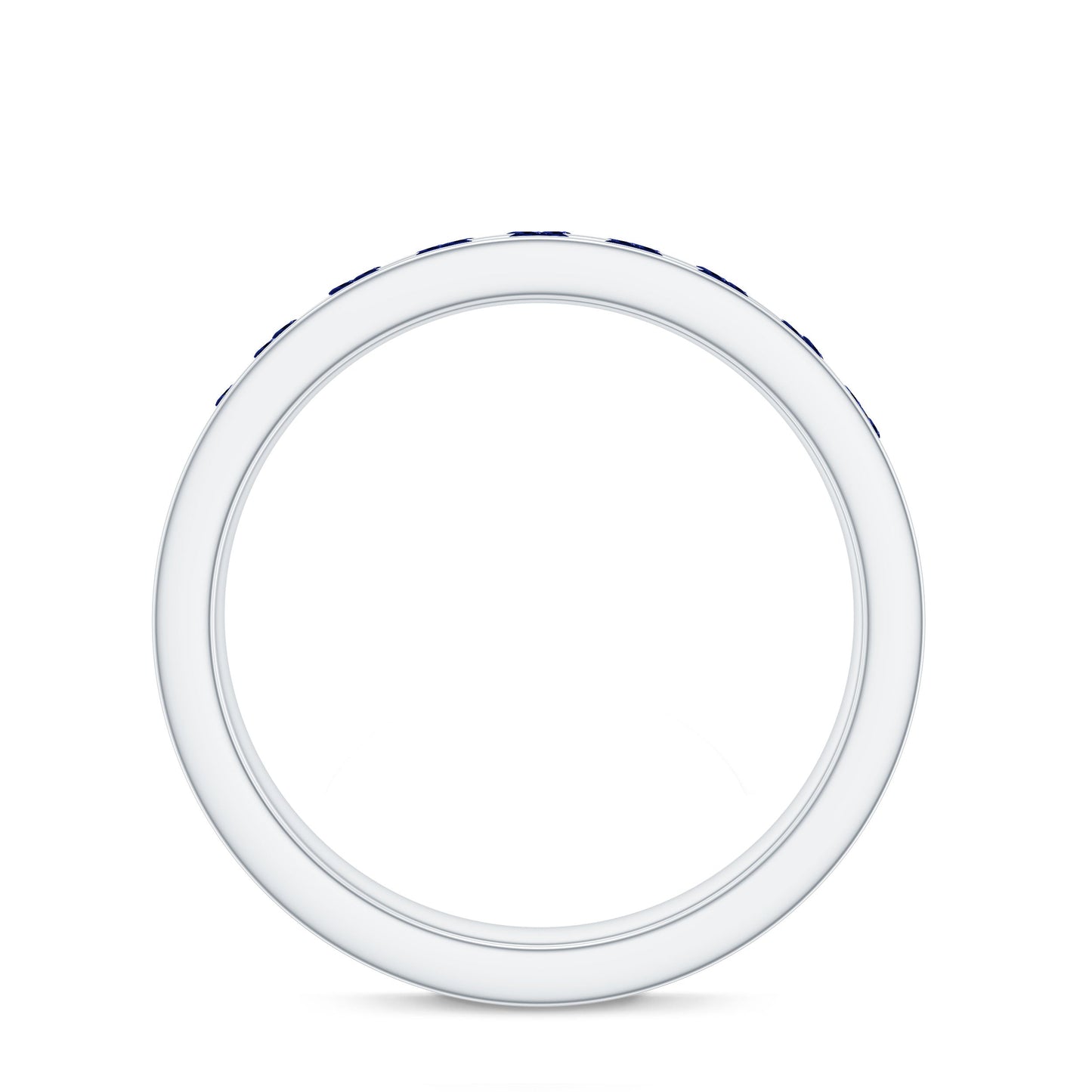 Certified Lab Grown Blue Sapphire Eternity Band Ring in Channel Set