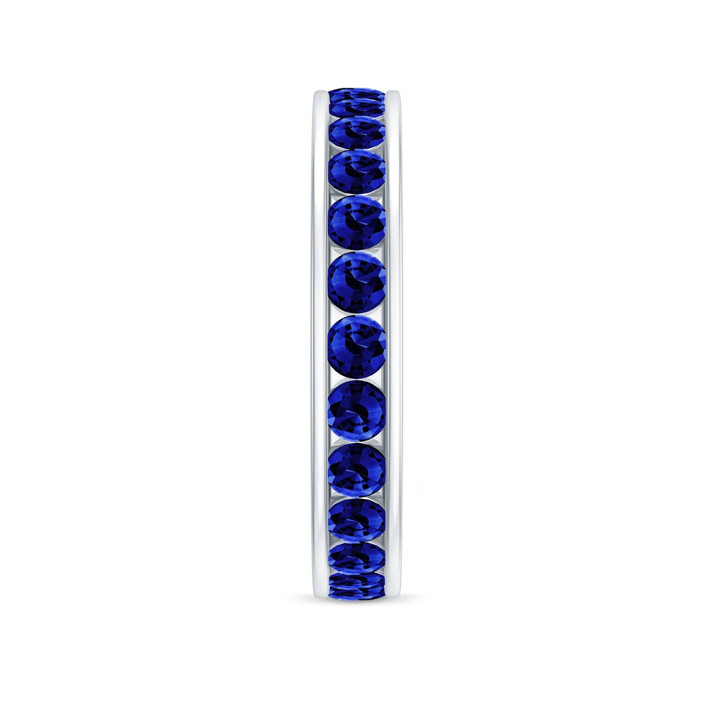 Certified Lab Grown Blue Sapphire Eternity Band Ring in Channel Set