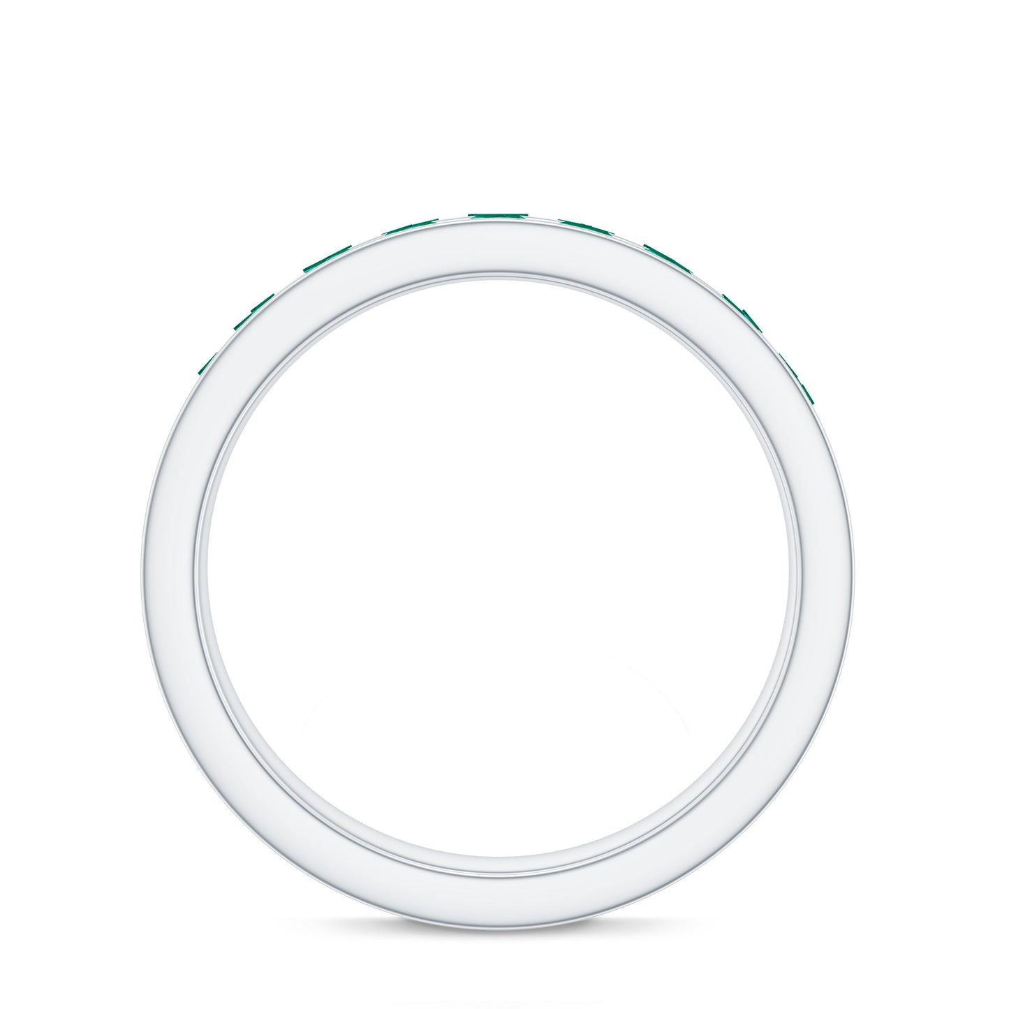 Certified Lab Grown Emerald Wedding Anniversary Ring in Channel Setting