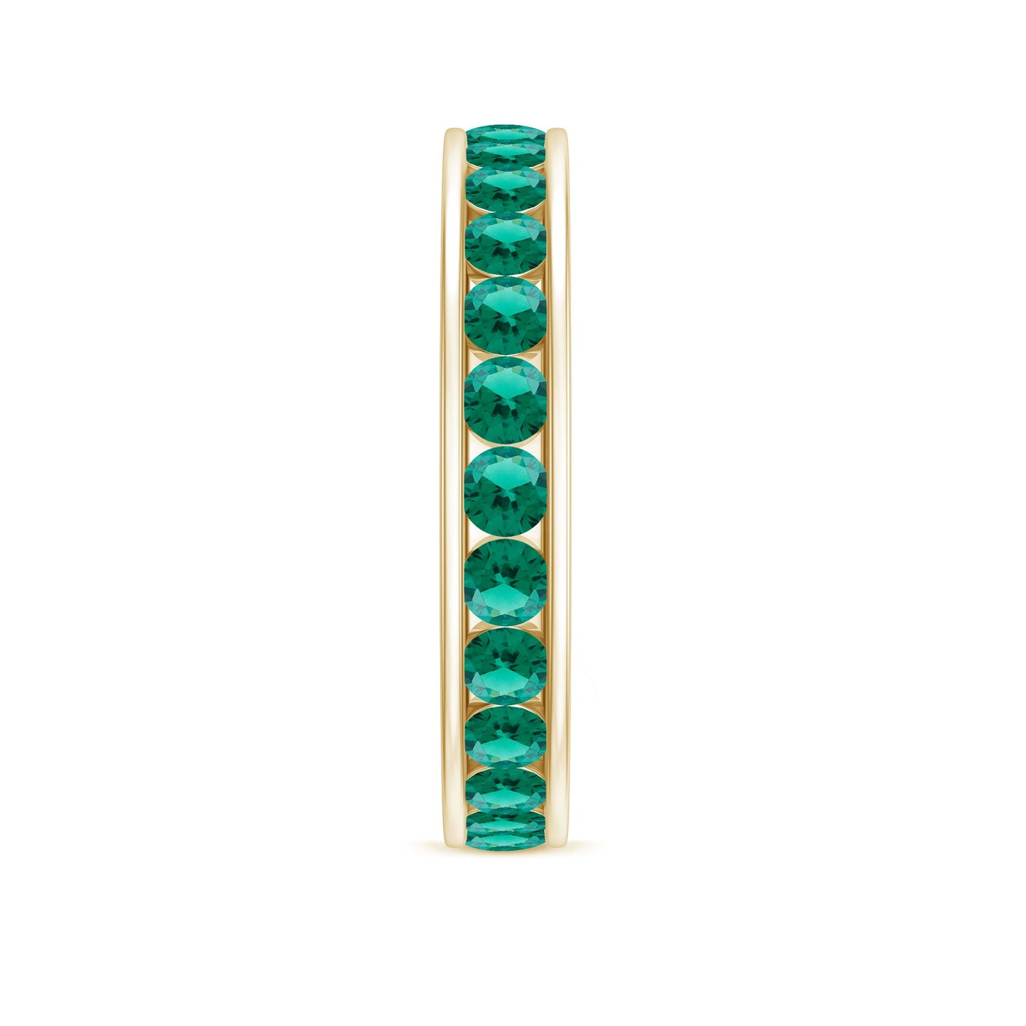 Certified Lab Grown Emerald Wedding Anniversary Ring in Channel Setting
