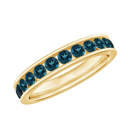 London Blue Topaz Full Eternity Ring in Channel Setting