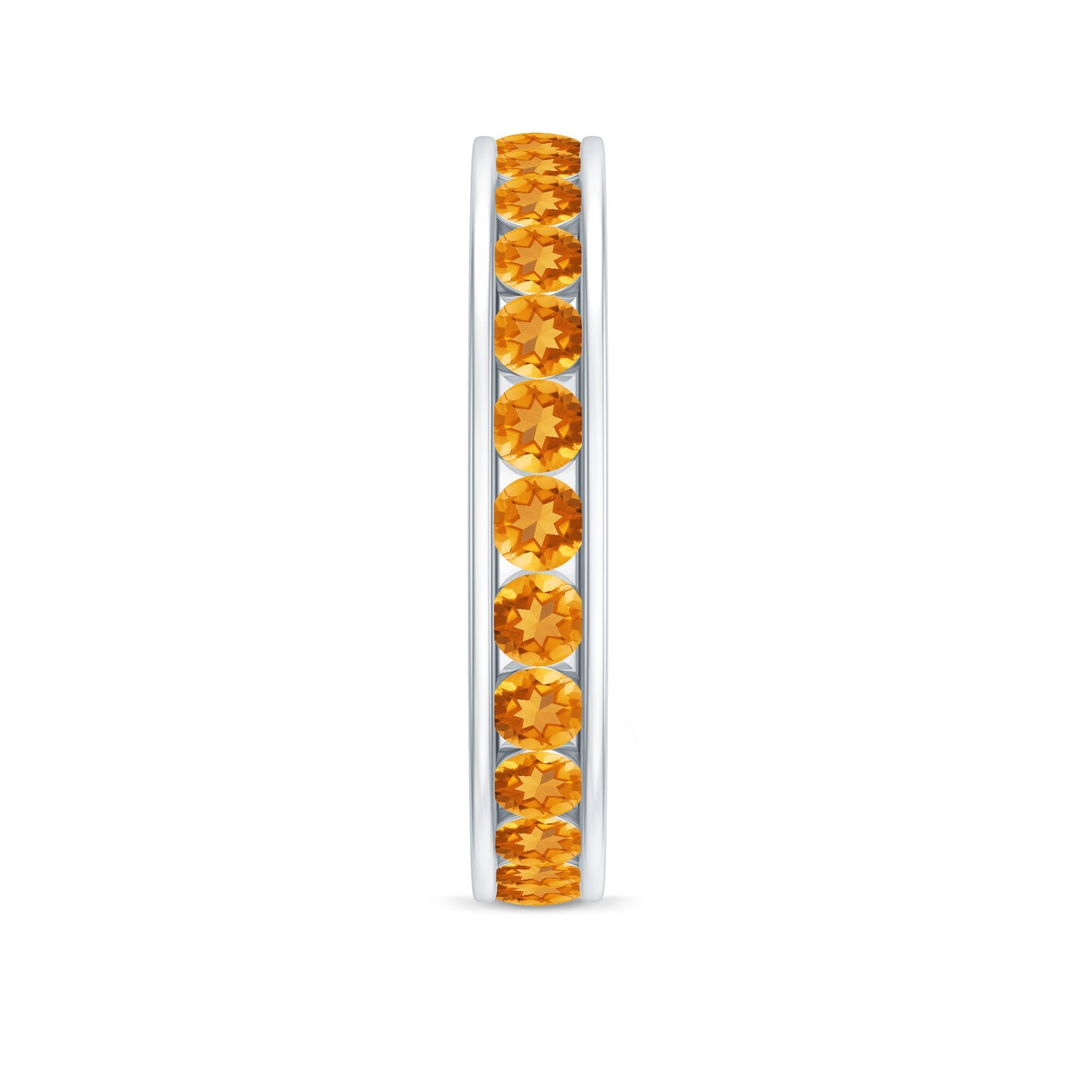 Natural Citrine Channel Set Eternity Ring for Anniversary