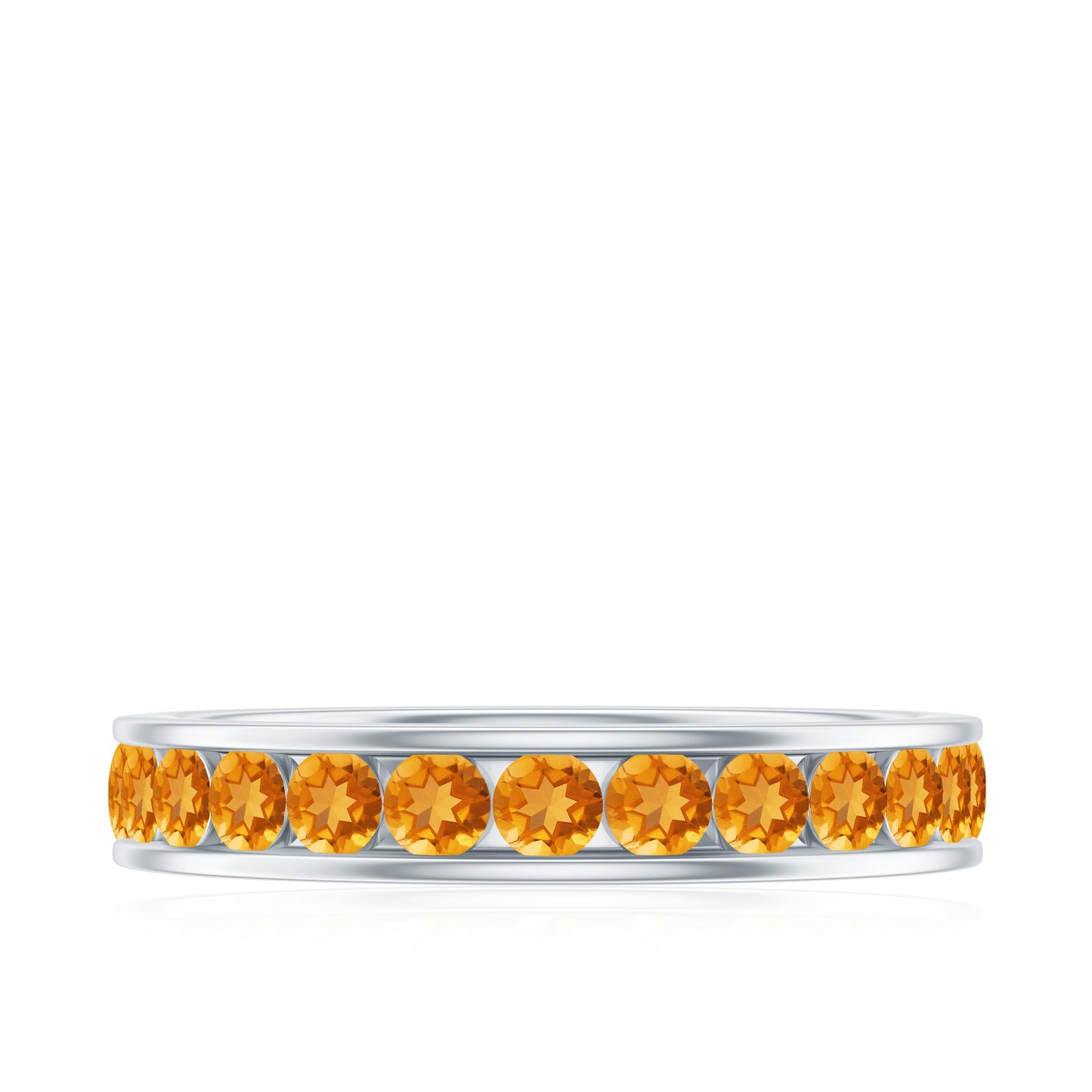 Natural Citrine Channel Set Eternity Ring for Anniversary