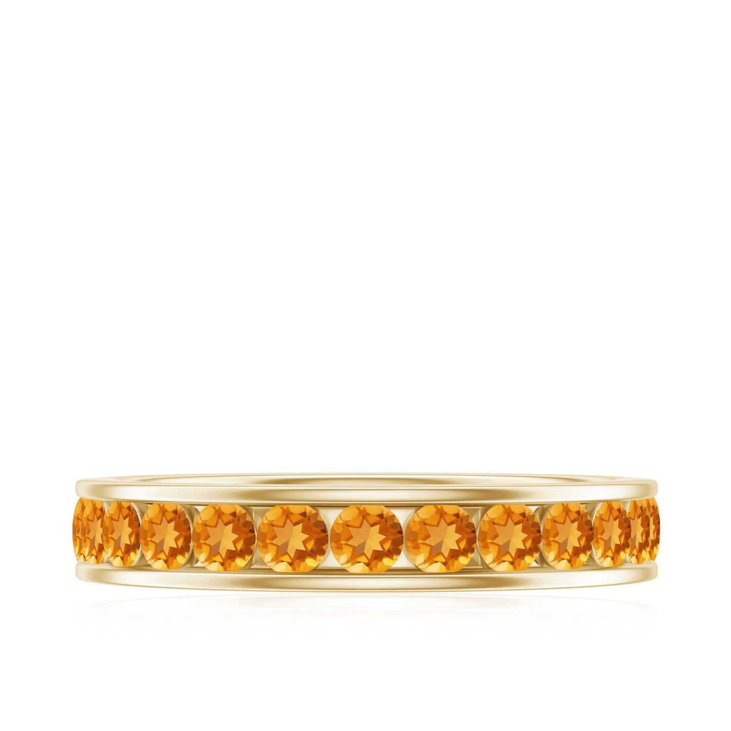 Natural Citrine Channel Set Eternity Ring for Anniversary