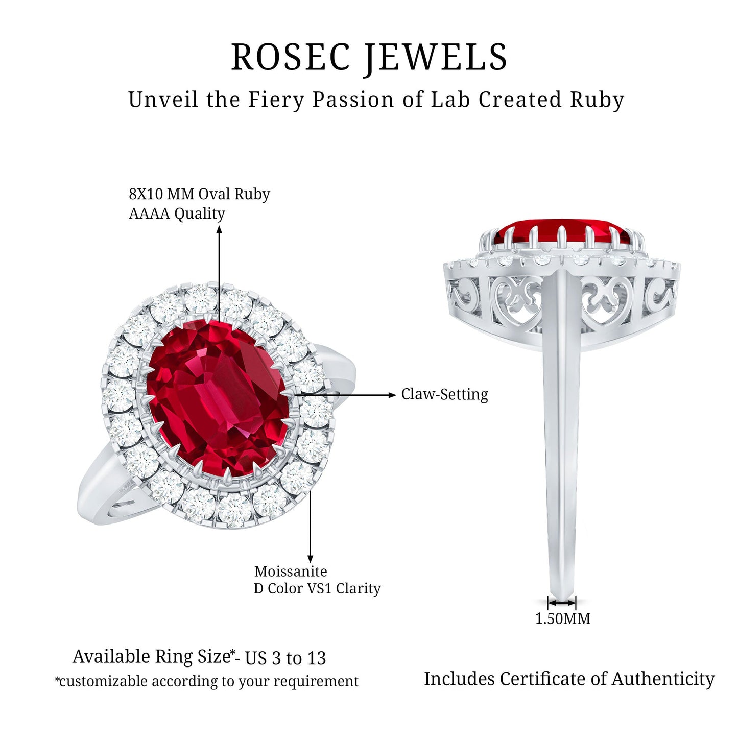 Vintage Inspired Oval Lab Created Ruby Halo Engagement Ring