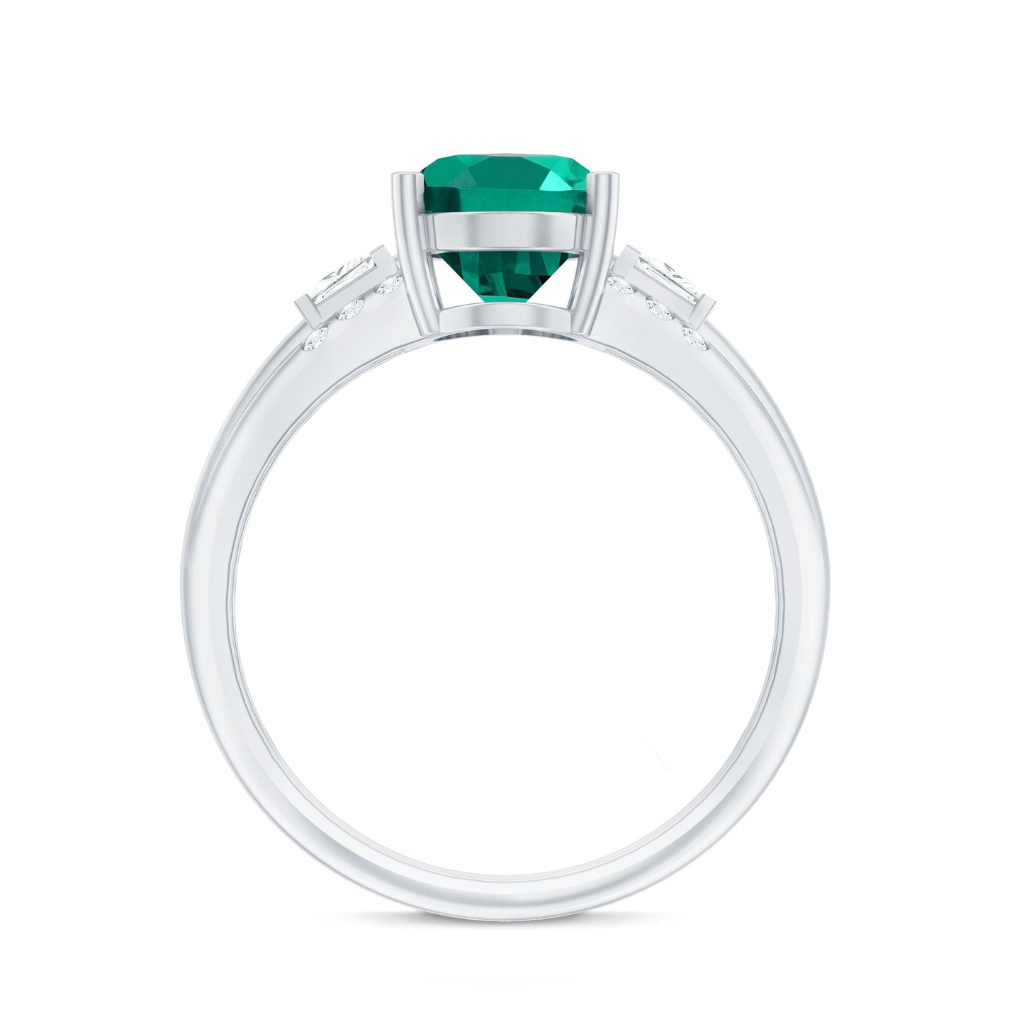 Certified 8X10 mm Oval Lab Grown Emerald Diamond Statement Engagement Ring