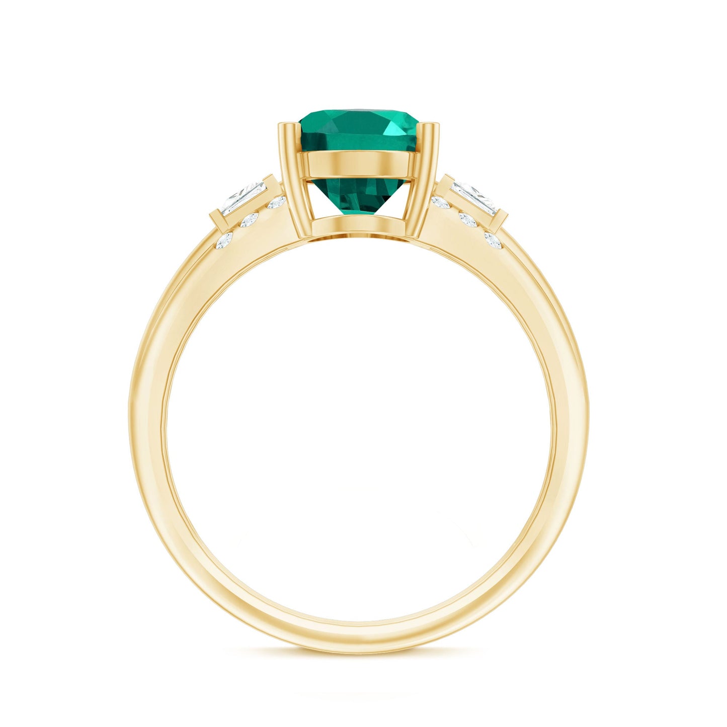 Certified 8X10 mm Oval Lab Grown Emerald Diamond Statement Engagement Ring