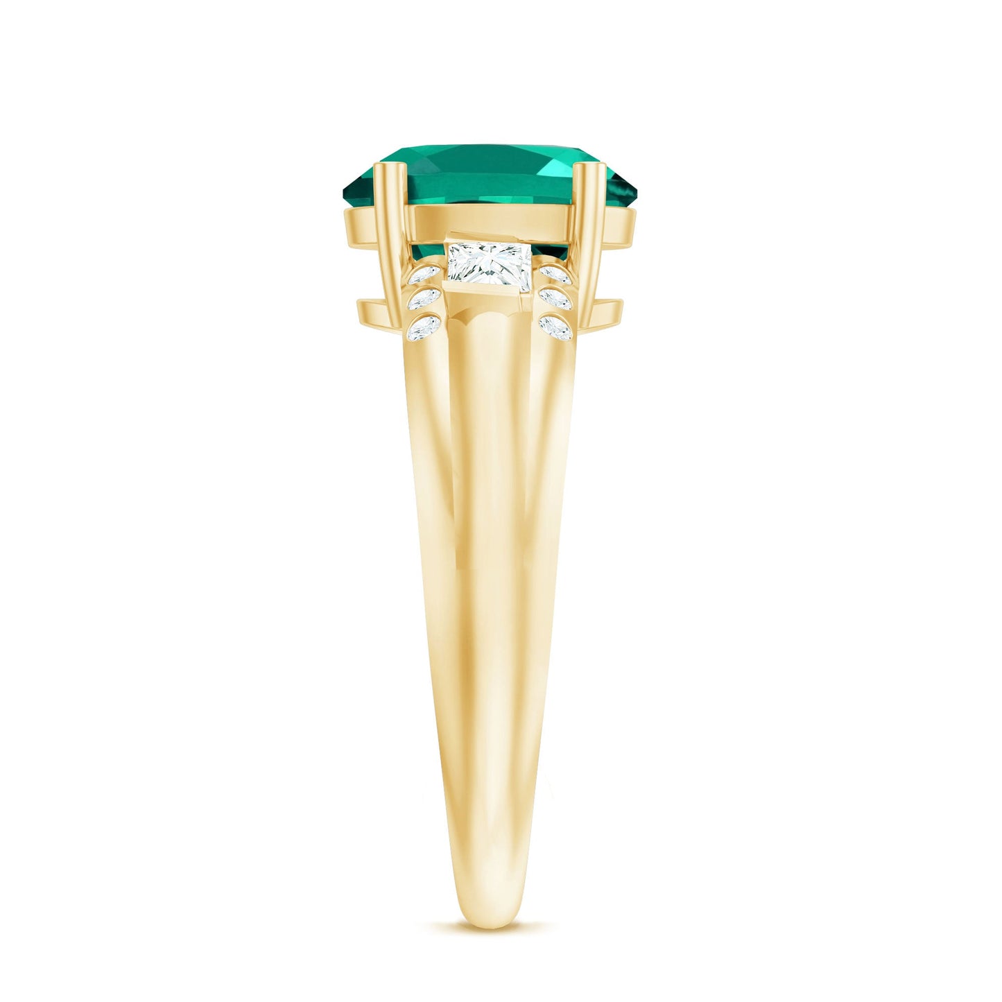 Certified 8X10 mm Oval Lab Grown Emerald Diamond Statement Engagement Ring