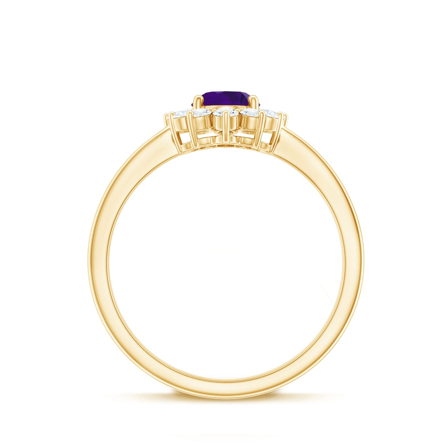 1.5 CT Princess Diana Inspired Amethyst Engagement Ring Diamond Halo
