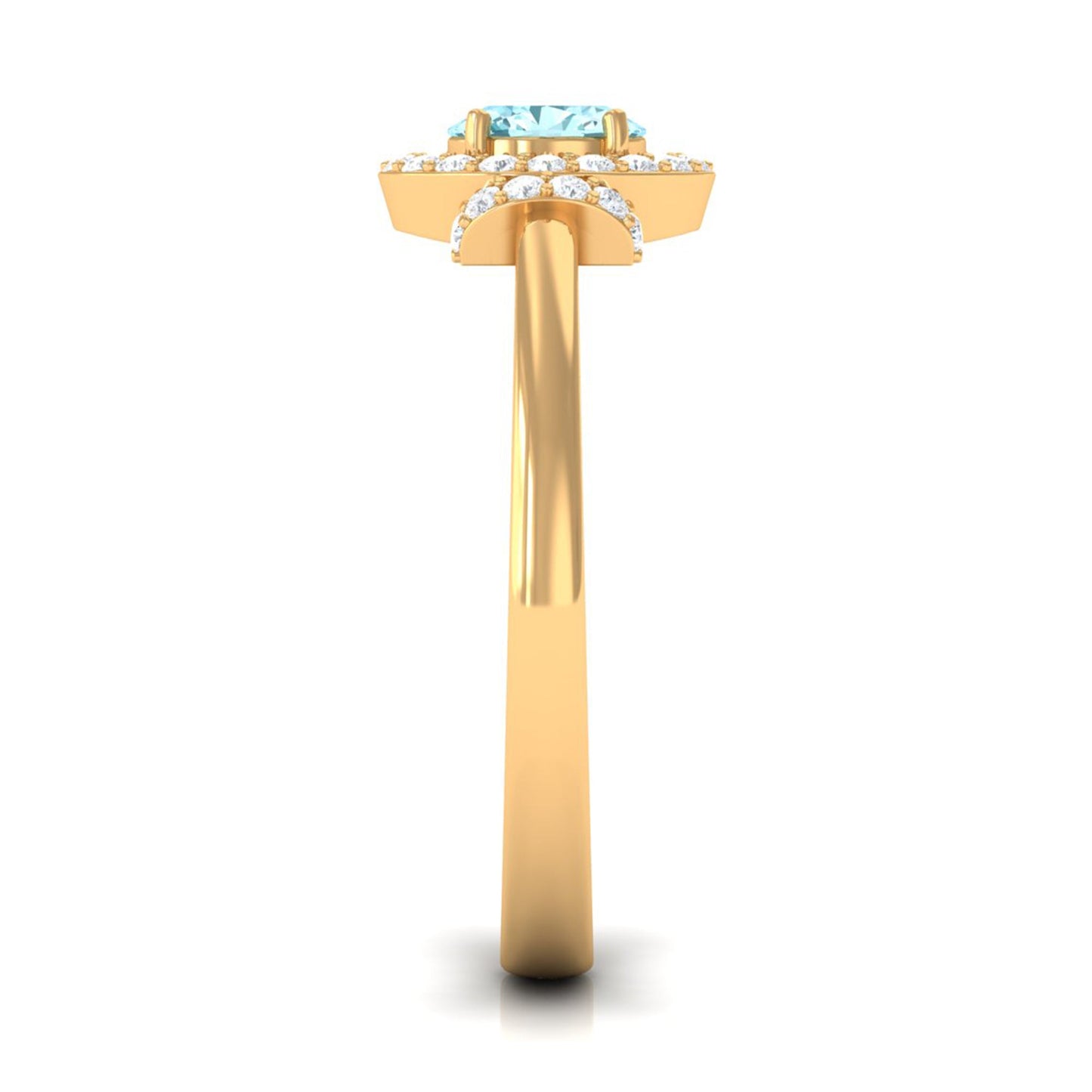 0.50 CT Aquamarine Halo Engagement Ring with Diamond