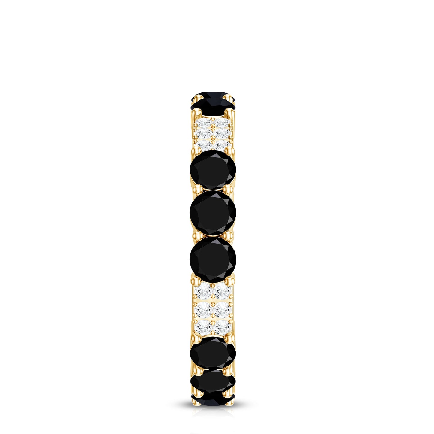 Real Black Spinel Diamond Eternity Ring for Anniversary