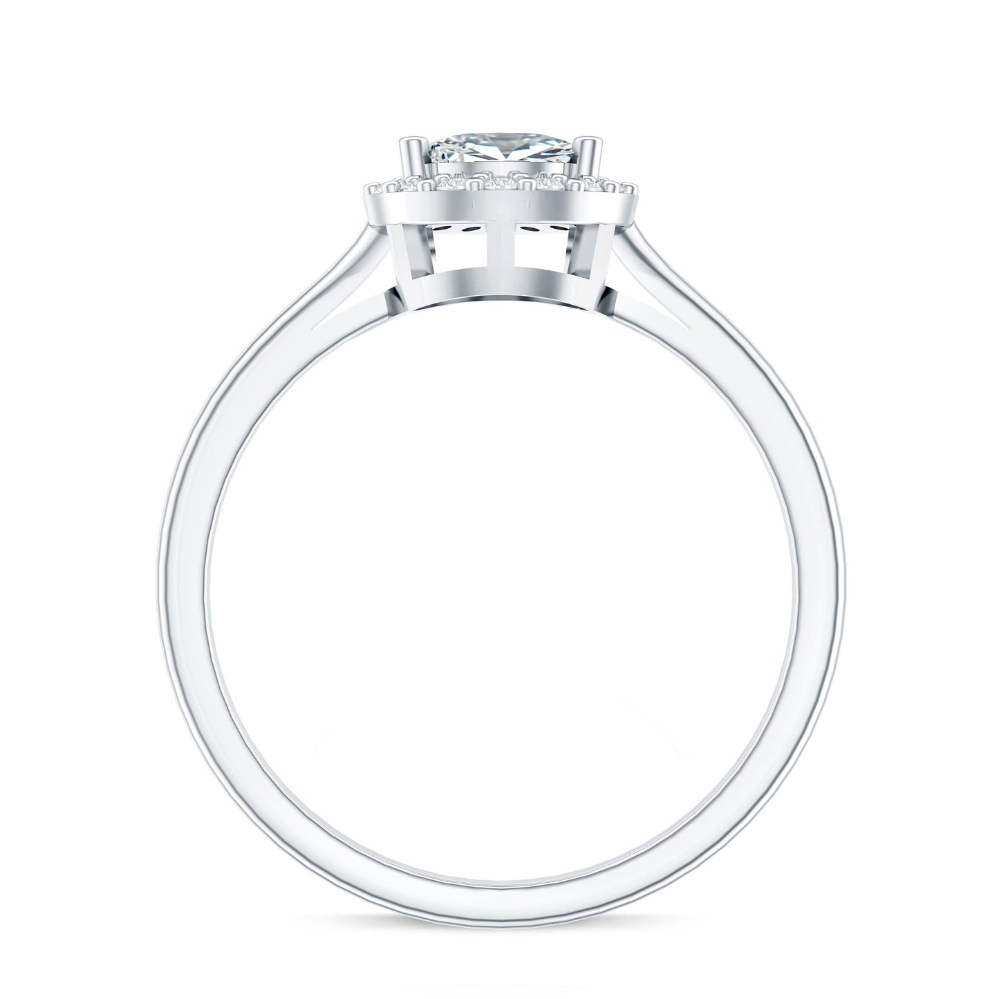 1 CT Brilliant Cut Moissanite Teardrop Engagement Ring