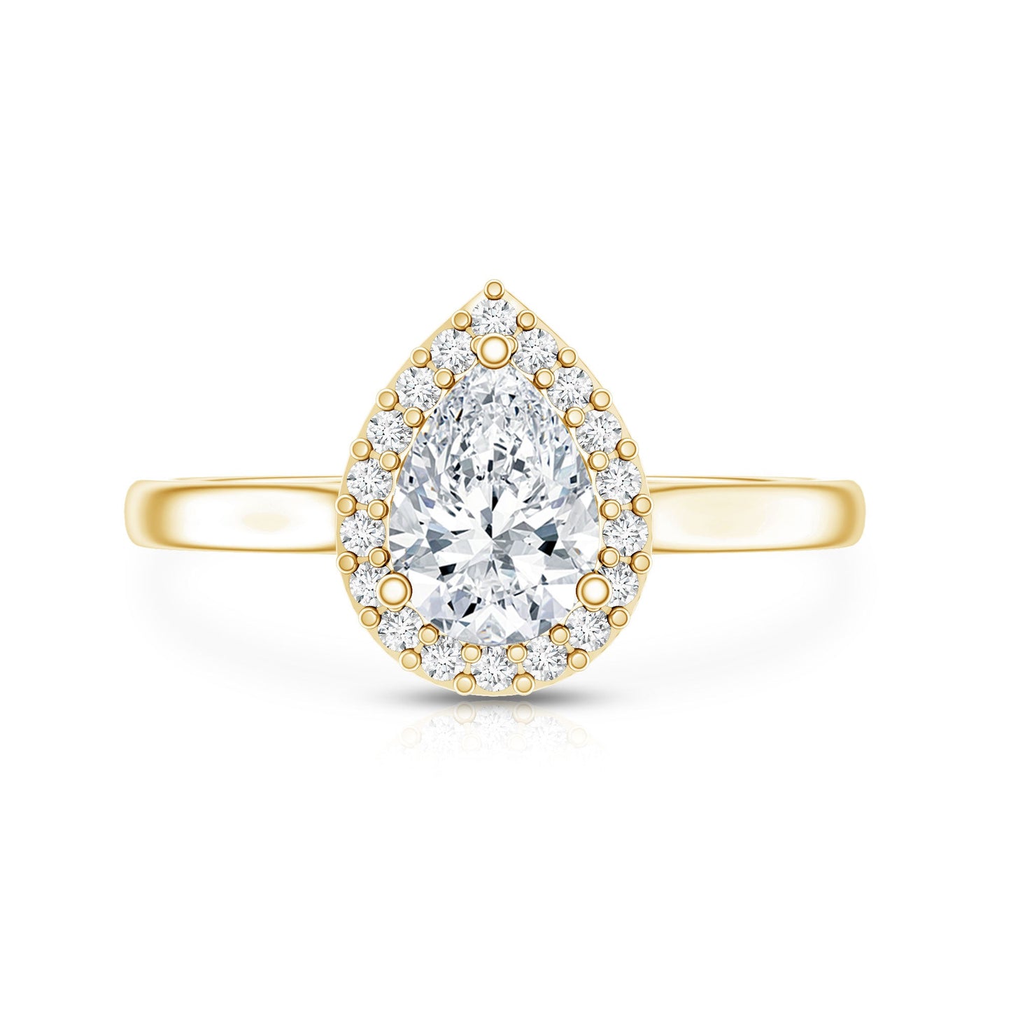 1 CT Brilliant Cut Moissanite Teardrop Engagement Ring
