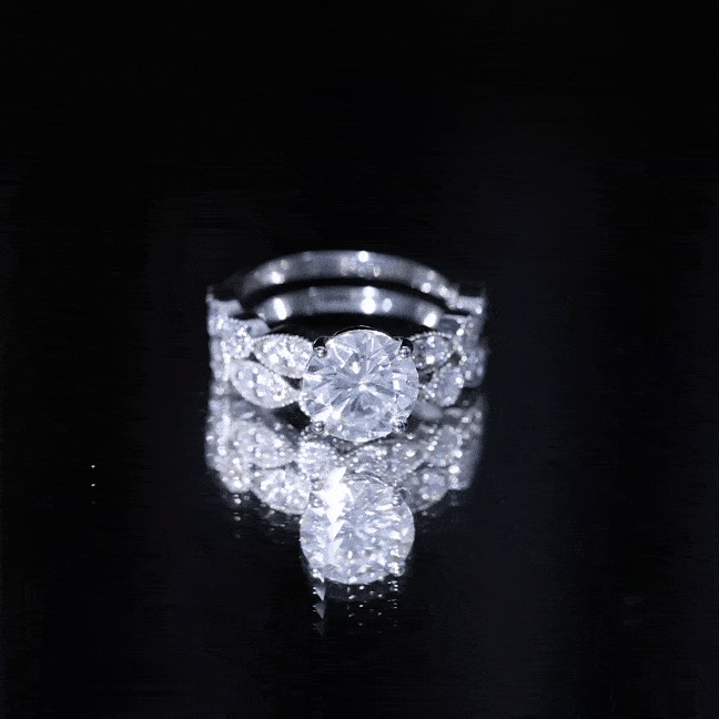 2.50 CT Brilliant Cut Moissanite Bridal Ring Set