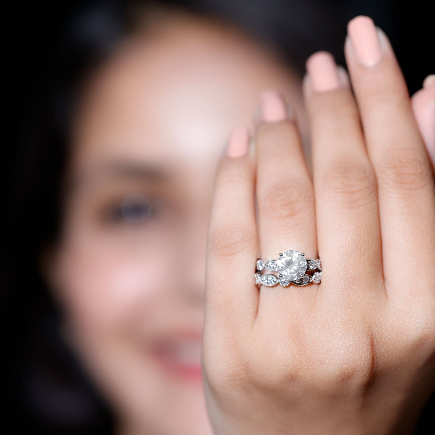 2.50 CT Brilliant Cut Moissanite Bridal Ring Set