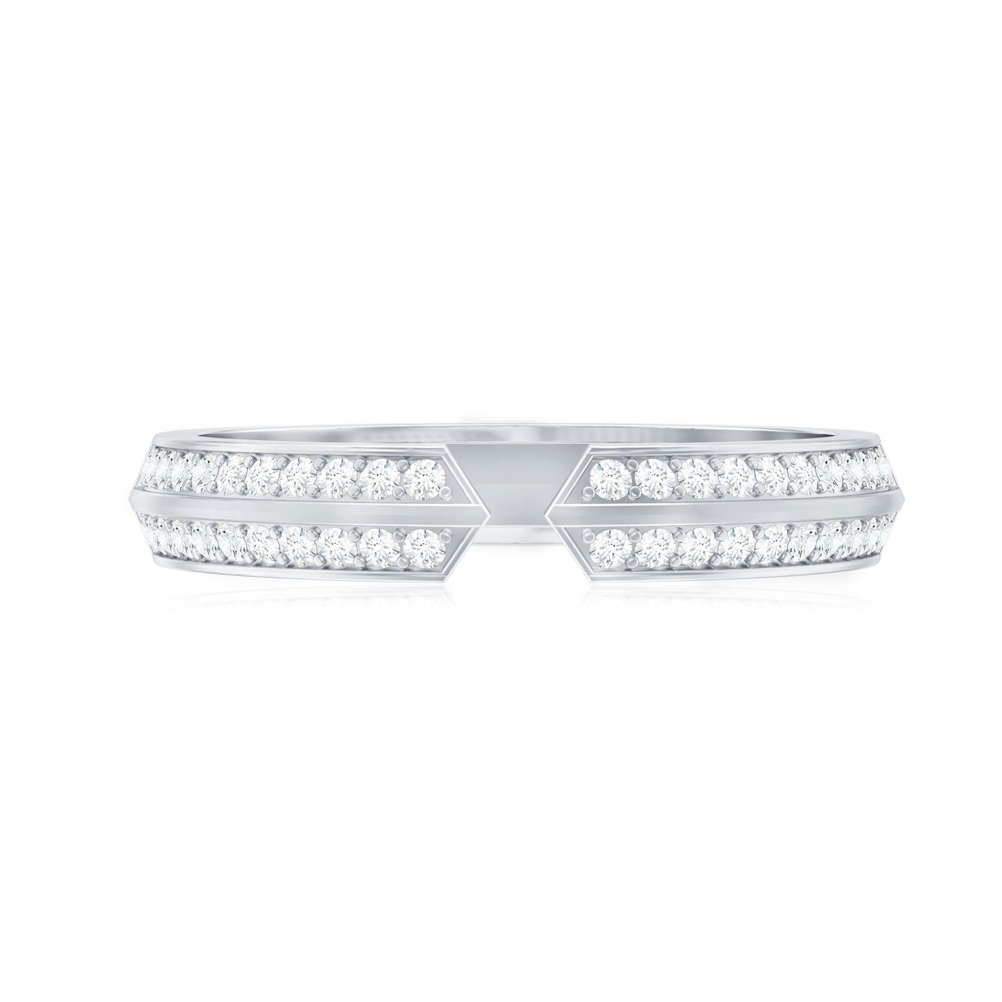 Certified Natural Diamond Anniversary Ring in Cuff Style