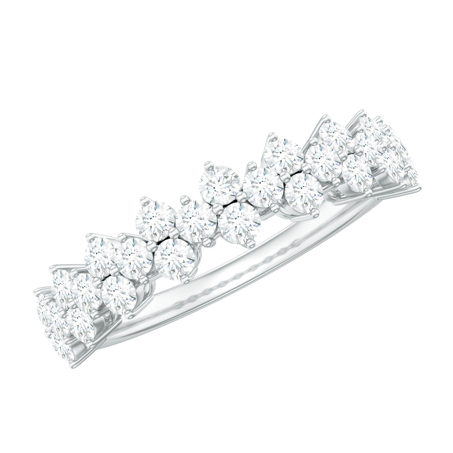 Natural Diamond Half Eternity Wedding Band with Certificate