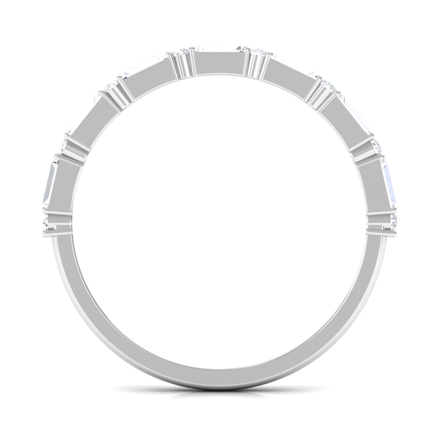 Minimal Simulated Diamond Stackable Wedding Band