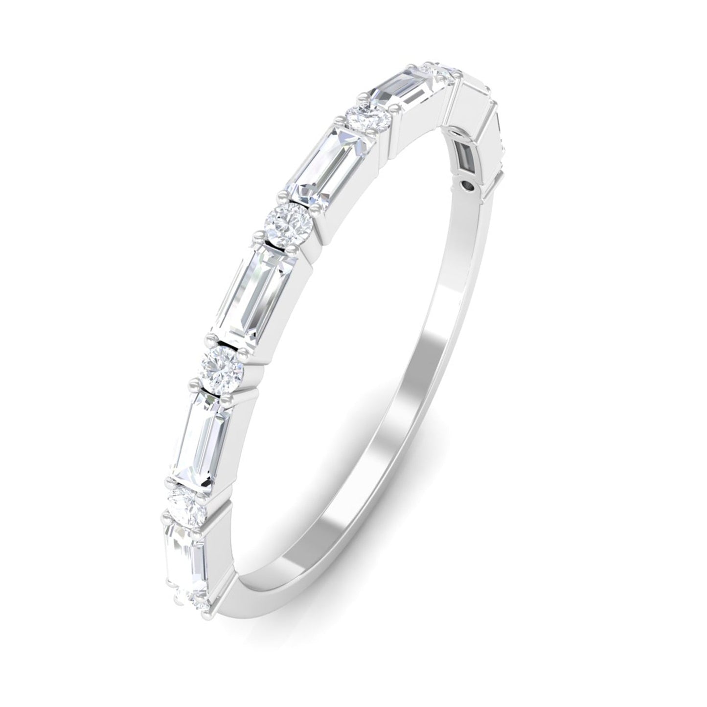 Minimal Simulated Diamond Stackable Wedding Band