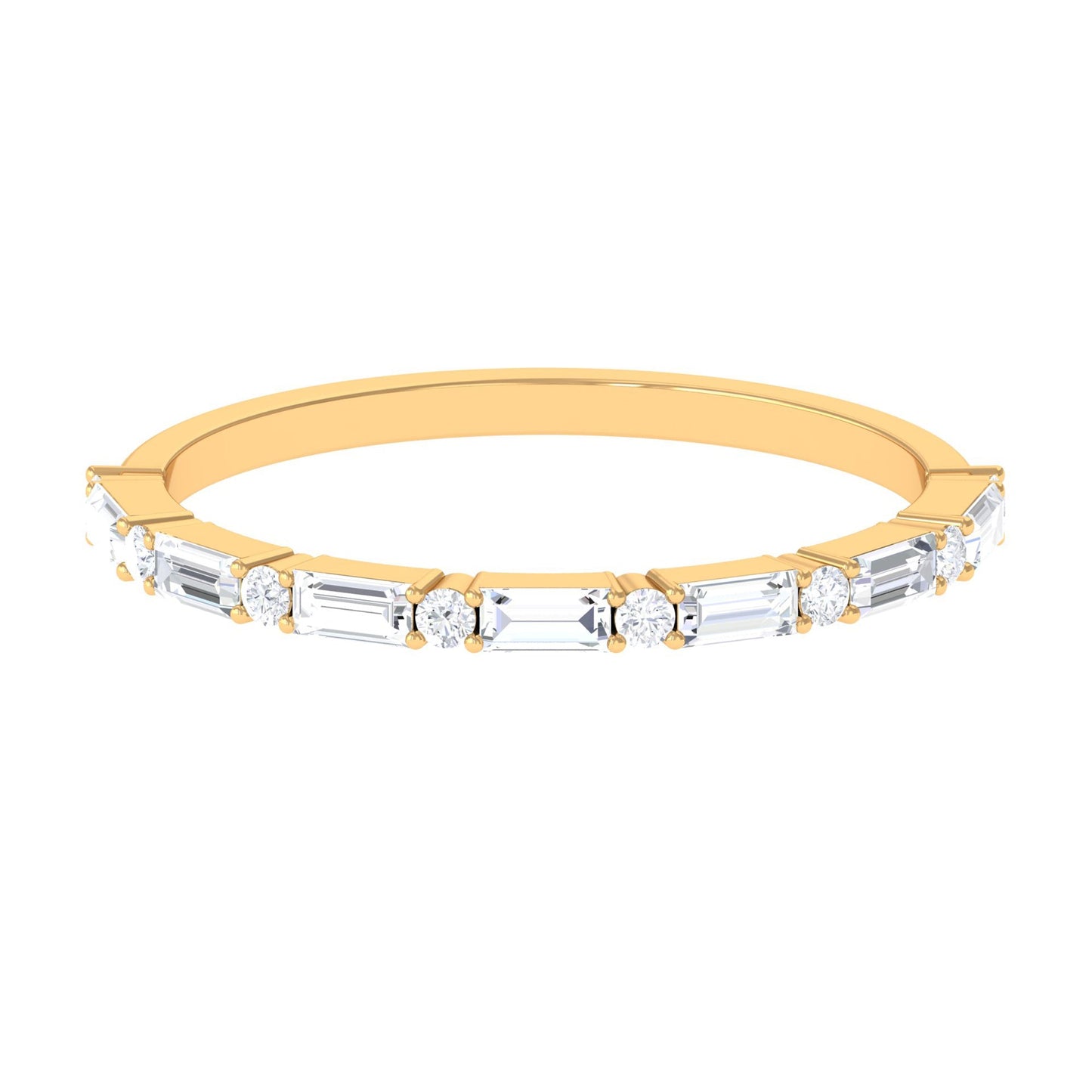 Minimal Simulated Diamond Stackable Wedding Band