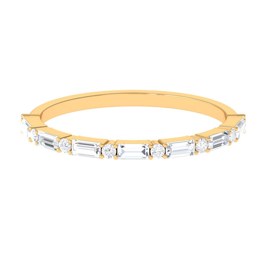 Minimal Simulated Diamond Stackable Wedding Band