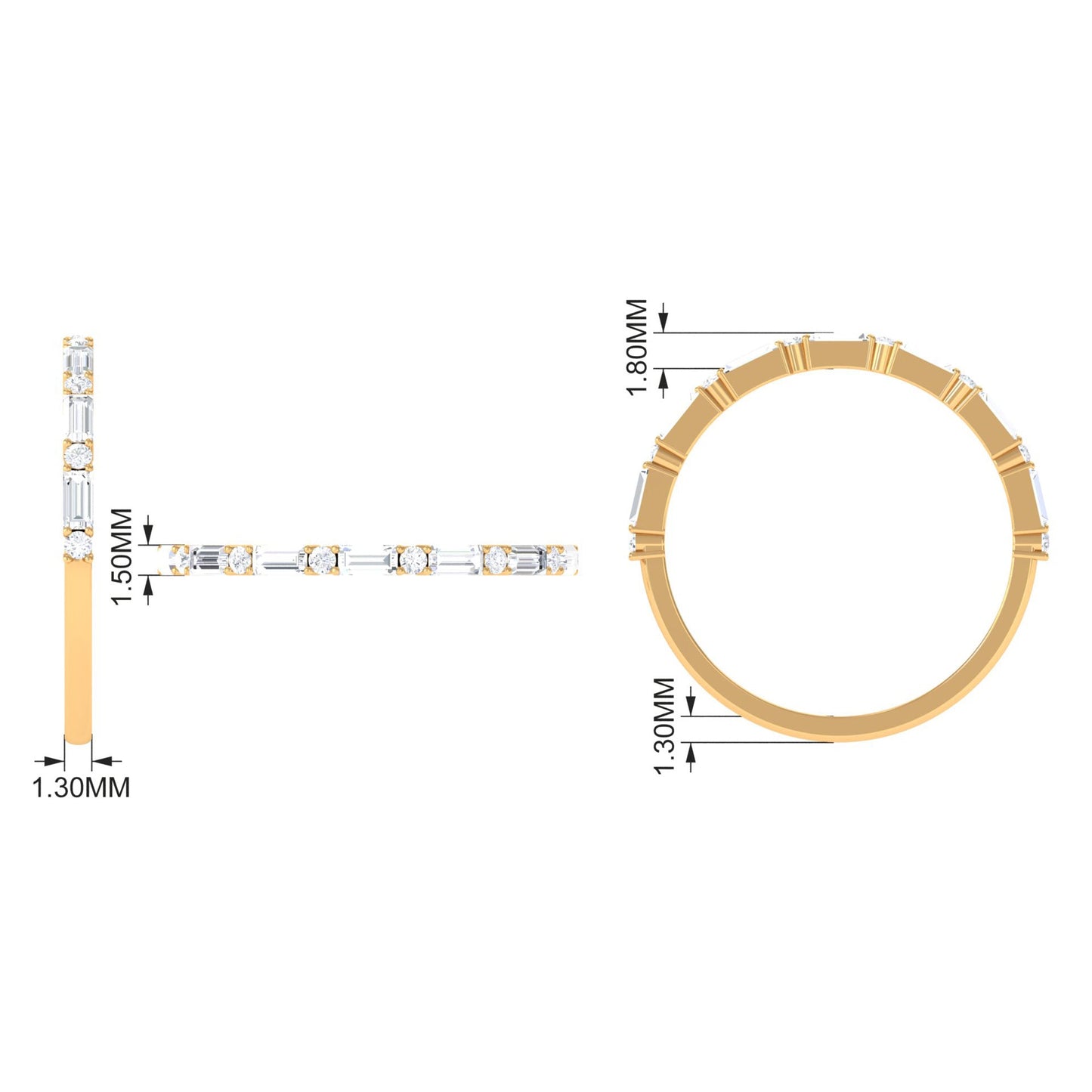 Minimal Simulated Diamond Stackable Wedding Band