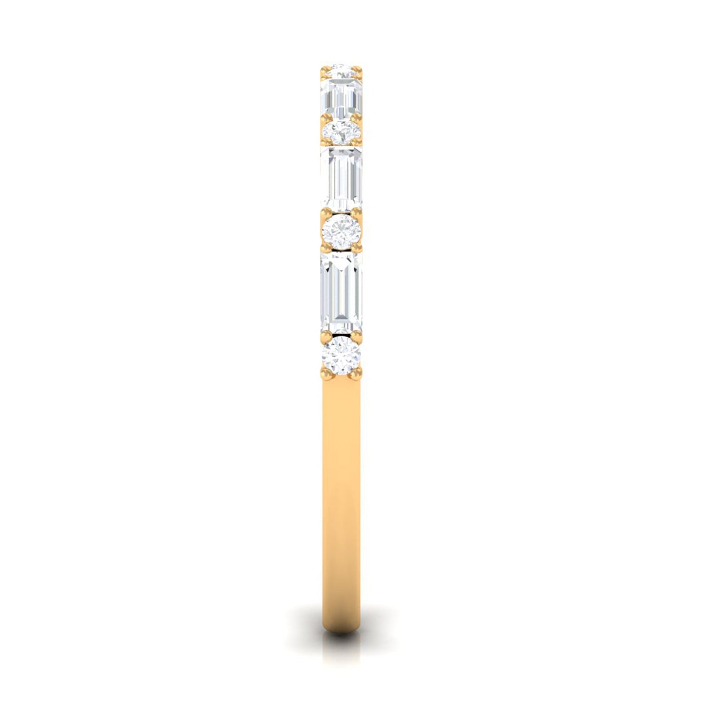 Minimal Simulated Diamond Stackable Wedding Band