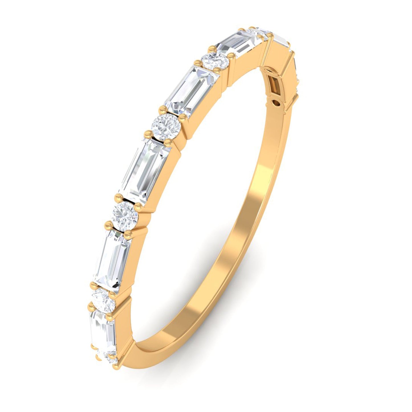 Minimal Simulated Diamond Stackable Wedding Band