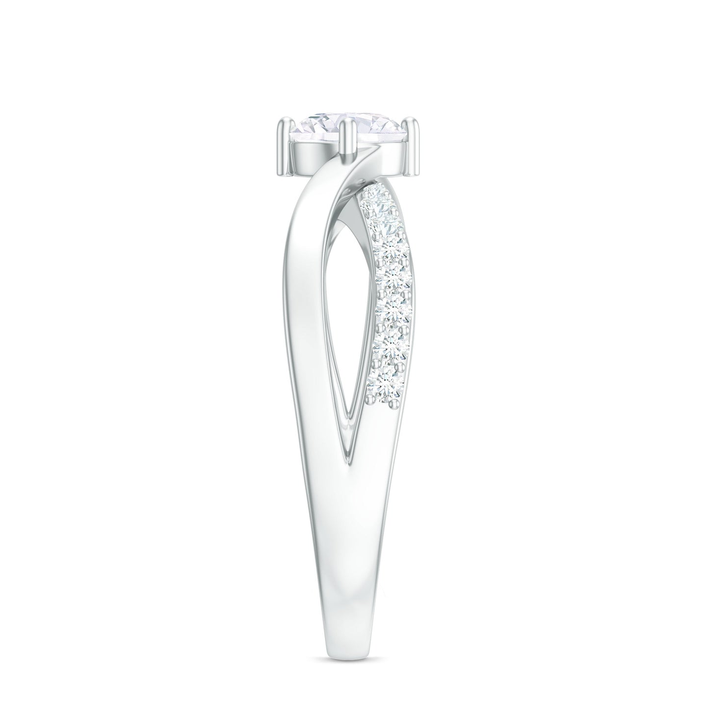 Round Cut Zircon Infinity Solitaire Ring in Prong Setting