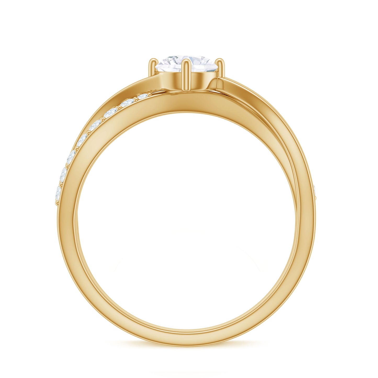Round Cut Zircon Infinity Solitaire Ring in Prong Setting