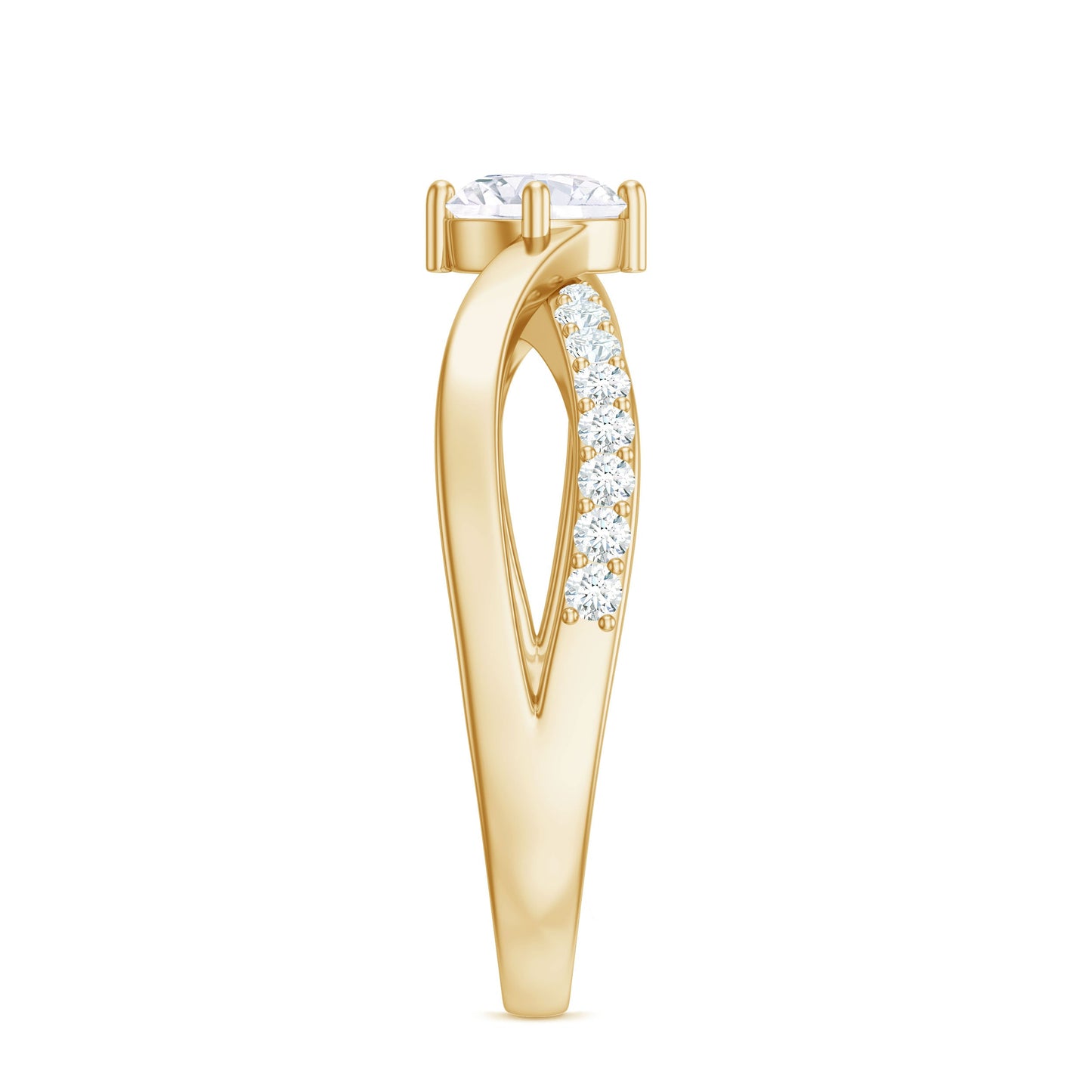Round Cut Zircon Infinity Solitaire Ring in Prong Setting