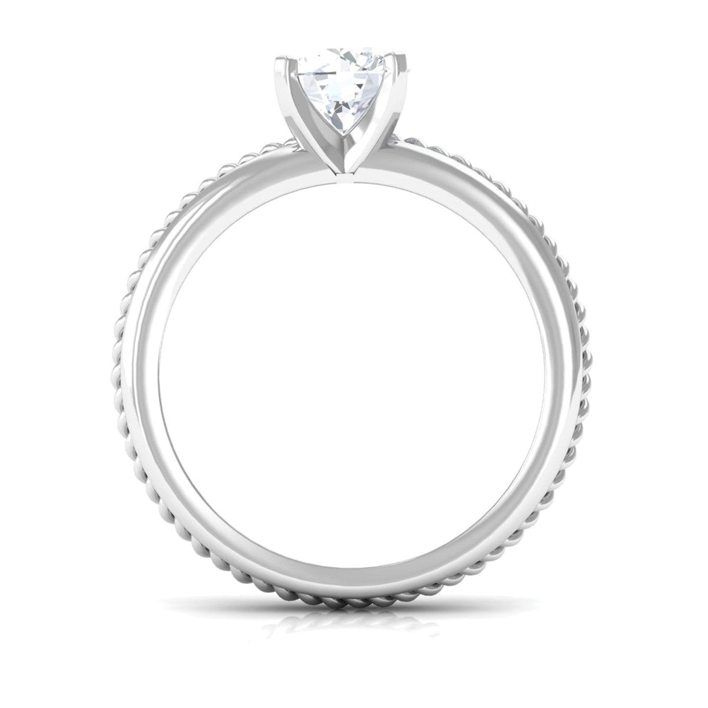 Cubic Zirconia Solitaire Twisted Rope Ring in Square Prong Setting